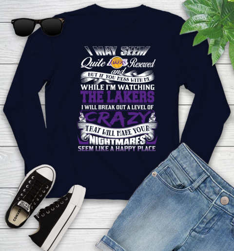 Los Angeles Lakers NBA Basketball Don't Mess With Me While I'm Watching My Team Youth Long Sleeve 2