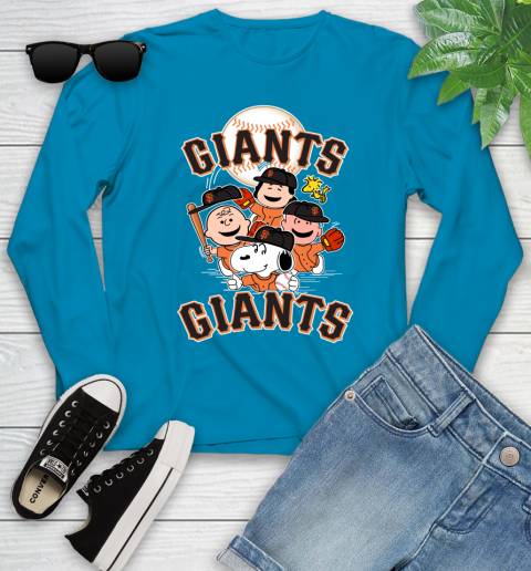 MLB San Francisco Giants Snoopy Charlie Brown Woodstock The Peanuts Movie Baseball T Shirt_000 Youth Long Sleeve 8