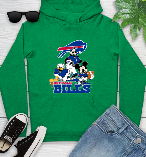 NFL Buffalo Bills Mickey Mouse Donald Duck Goofy Football Shirt Youth Hoodie 9