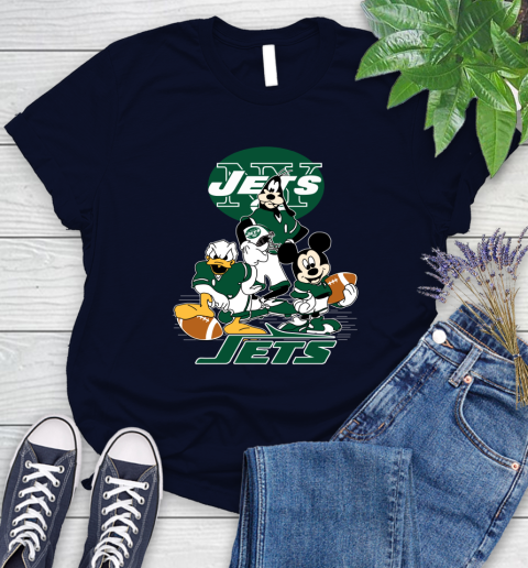 NFL New York Jets Mickey Mouse Donald Duck Goofy Football Shirt Women's T-Shirt 2