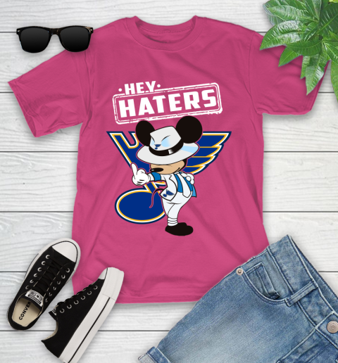 NHL Hey Haters Mickey Hockey Sports St.Louis Blues Youth T-Shirt 11