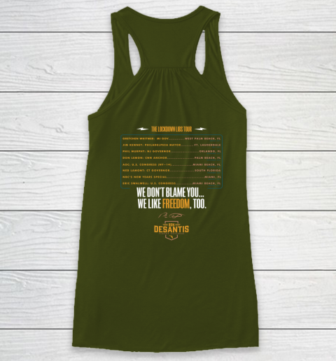 Escape To Florida Shirt Ron DeSantis (Print on front and back) Racerback Tank 23