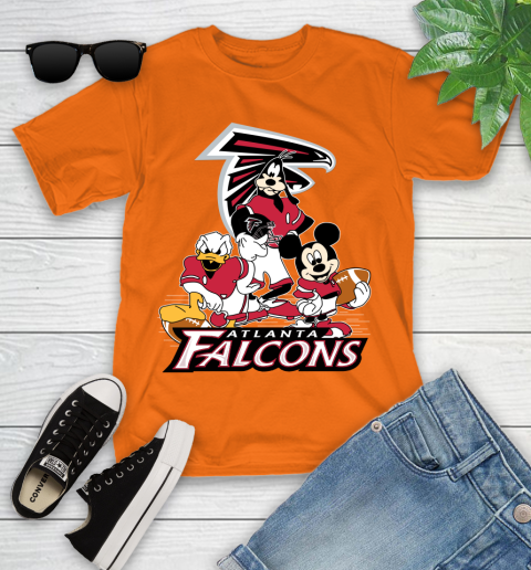 NFL Atlanta Falcons Mickey Mouse Donald Duck Goofy Football Shirt Youth T-Shirt 9