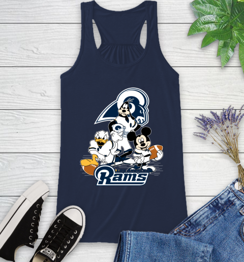 NFL Los Angeles Rams Mickey Mouse Donald Duck Goofy Football Shirt Racerback Tank 9