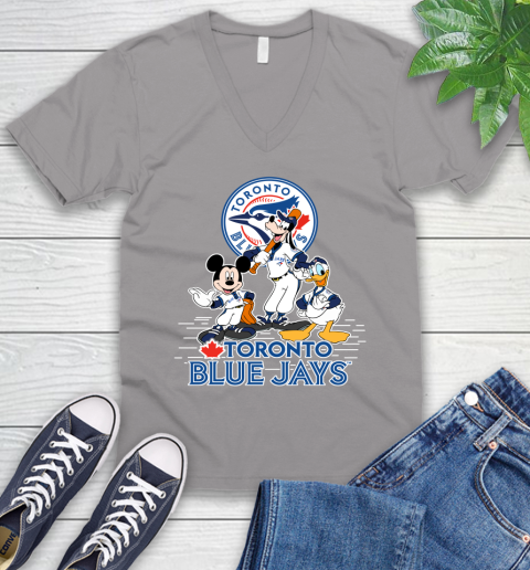 MLB Toronto Blue Jays Mickey Mouse Donald Duck Goofy Baseball T Shirt V-Neck T-Shirt 3