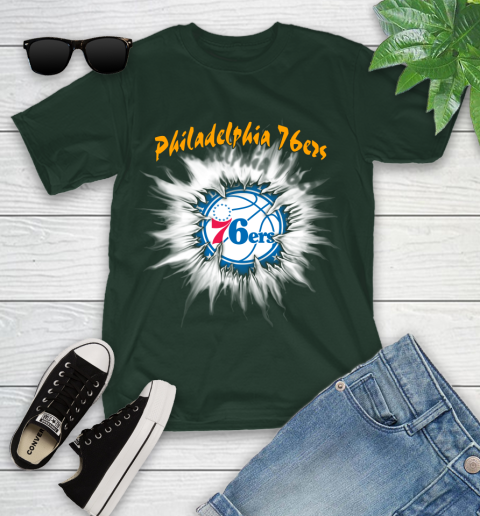 Philadelphia 76ers NBA Basketball Rip Sports Youth T-Shirt 5