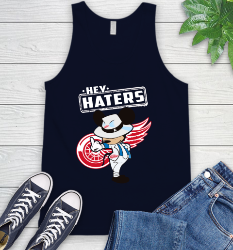 NHL Hey Haters Mickey Hockey Sports Detroit Red Wings Tank Top 2
