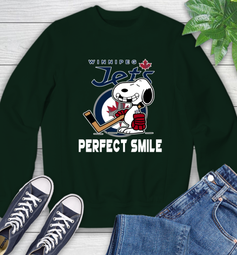 NHL Winnipeg Jets Snoopy Perfect Smile The Peanuts Movie Hockey T Shirt Sweatshirt 12