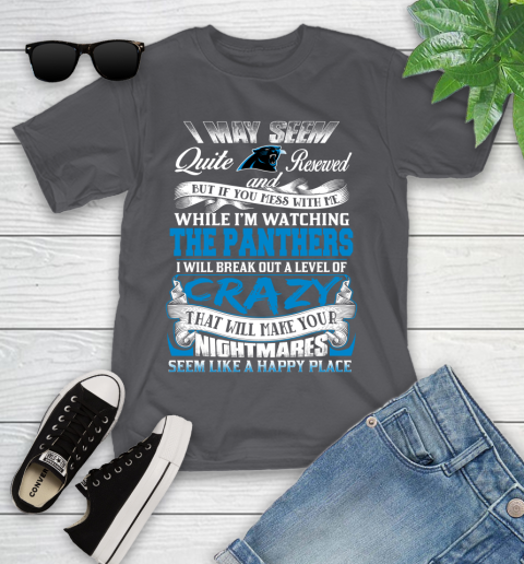 Carolina Panthers NFL Football Don't Mess With Me While I'm Watching My Team Youth T-Shirt 6