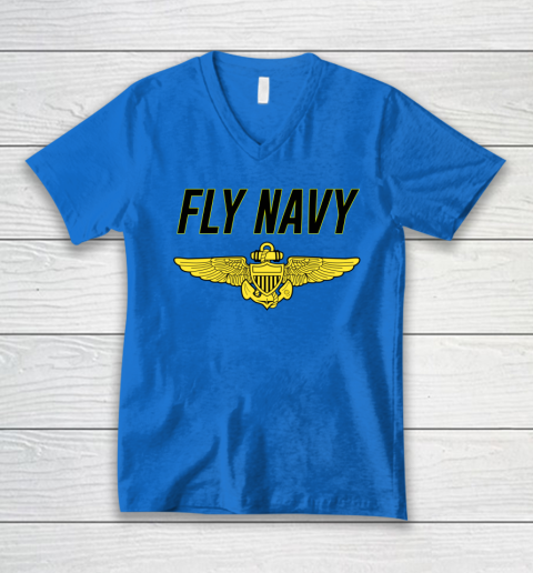 Fly Navy Shirt Pilot Wings V-Neck T-Shirt 10