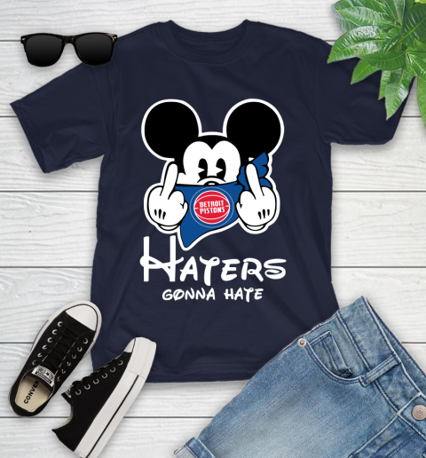 NBA Detroit Pistons Haters Gonna Hate Mickey Mouse Disney Basketball T Shirt Youth T-Shirt 2