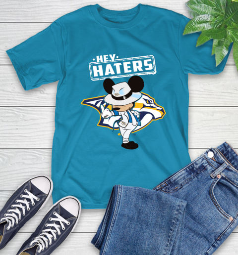 NHL Hey Haters Mickey Hockey Sports Nashville Predators T-Shirt 9