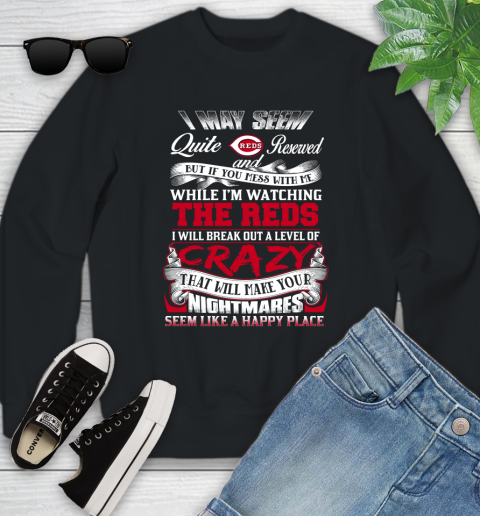 Cincinnati Reds MLB Baseball Don't Mess With Me While I'm Watching My Team Youth Sweatshirt