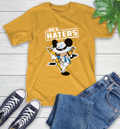 NHL Hey Haters Mickey Hockey Sports Pittsburgh Penguins T-Shirt 2