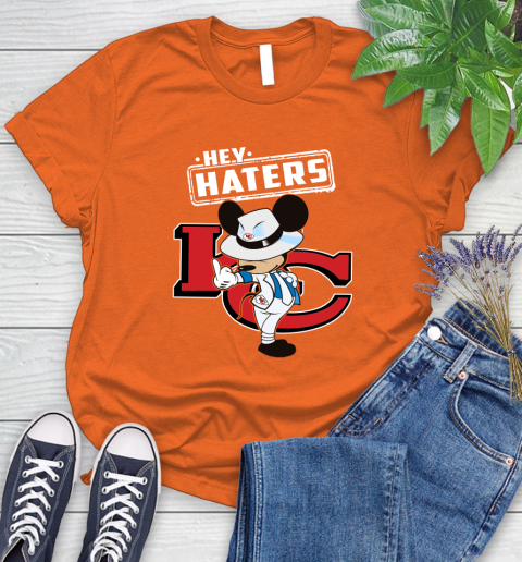 NFL Hey Haters Mickey Football Sports Kansas City Chiefs Women's T-Shirt 3
