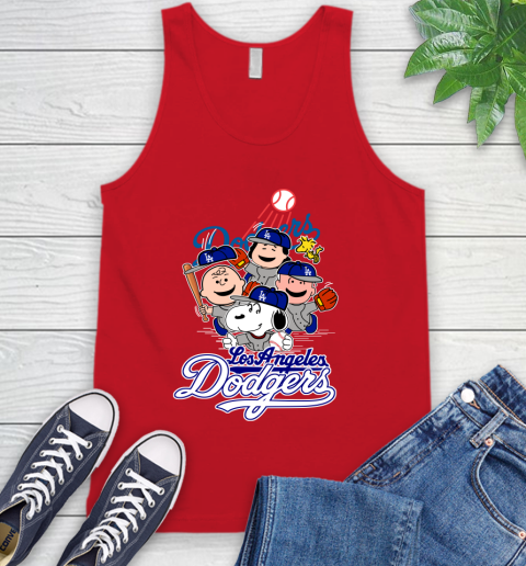 MLB Los Angeles Dodgers Snoopy Charlie Brown Woodstock The Peanuts Movie Baseball T Shirt_000 Tank Top 5