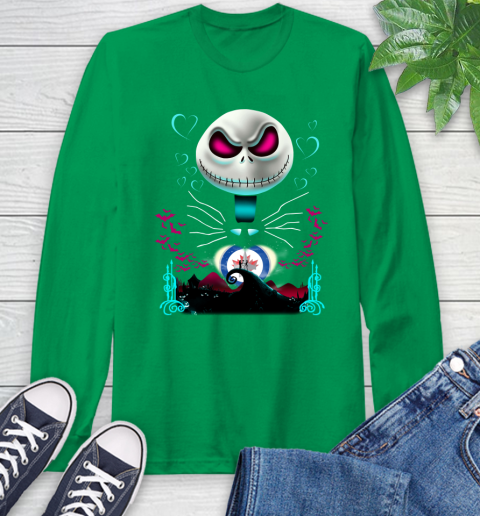NHL Winnipeg Jets Jack Skellington Sally The Nightmare Before Christmas Hockey Long Sleeve T-Shirt 8