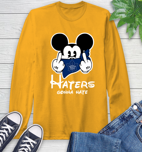 NHL Toronto Maple Leafs Haters Gonna Hate Mickey Mouse Disney Hockey T Shirt Long Sleeve T-Shirt 2