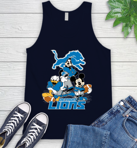 NFL Detroit Lions Mickey Mouse Donald Duck Goofy Football Shirt Tank Top 2
