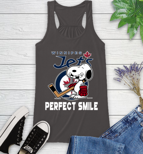 NHL Winnipeg Jets Snoopy Perfect Smile The Peanuts Movie Hockey T Shirt Racerback Tank 11