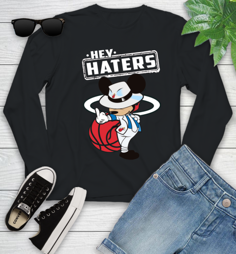 NBA Hey Haters Mickey Basketball Sports Miami Heat Youth Long Sleeve