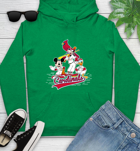 MLB St.Louis Cardinals Mickey Mouse Donald Duck Goofy Baseball T Shirt Youth Hoodie 9