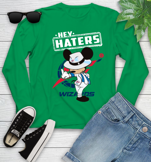 NBA Hey Haters Mickey Basketball Sports Washington Wizards Youth Long Sleeve 7