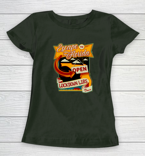Escape To Florida Shirt Ron DeSantis (Print on front and back) Women's T-Shirt 3