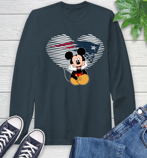 NFL New England Patriots The Heart Mickey Mouse Disney Football T Shirt_000 Long Sleeve T-Shirt 9