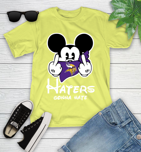 NFL Minnesota Vikings Haters Gonna Hate Mickey Mouse Disney Football T Shirt Youth T-Shirt 10
