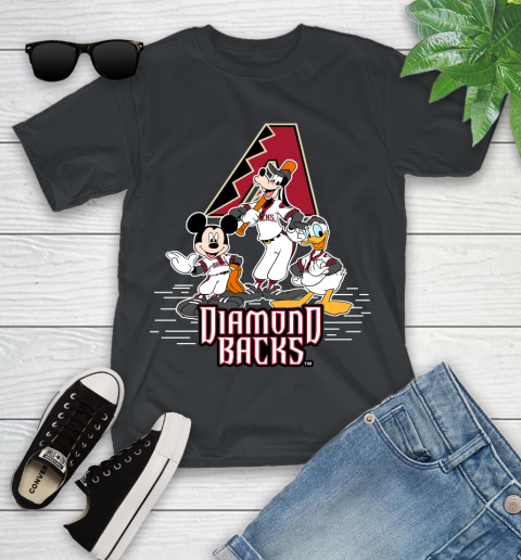 MLB Arizona Diamondbacks Mickey Mouse Donald Duck Goofy Baseball T Shirt Youth T-Shirt