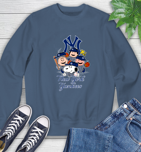 MLB New York Yankees Snoopy Charlie Brown Woodstock The Peanuts Movie Baseball T Shirt_000 Sweatshirt 8