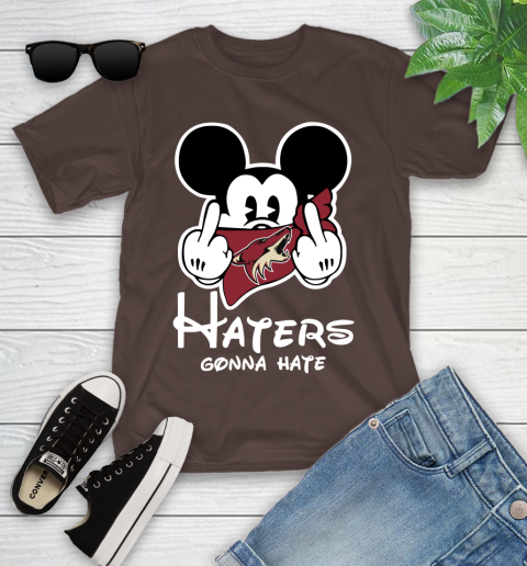 NHL Arizona Coyotes Haters Gonna Hate Mickey Mouse Disney Hockey T Shirt Youth T-Shirt 7