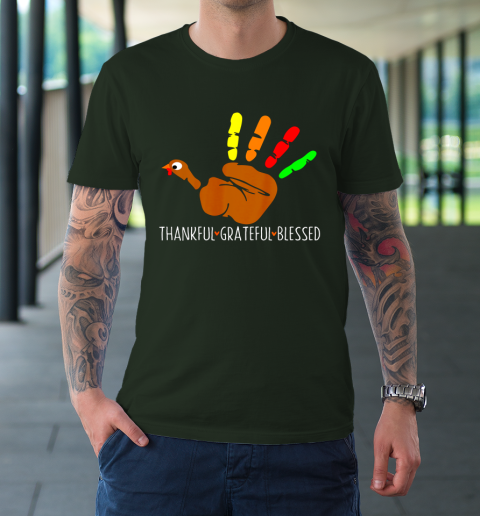Thanksgiving Shirt Turkey Hand Print Funny Thanksgiving Day T-Shirt 3
