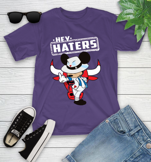 NBA Hey Haters Mickey Basketball Sports Chicago Bulls Youth T-Shirt 3