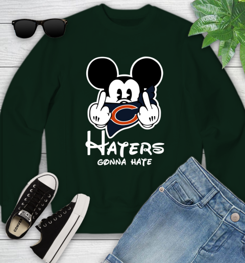 NFL Chicago Bears Haters Gonna Hate Mickey Mouse Disney Football T Shirt Youth Sweatshirt 9