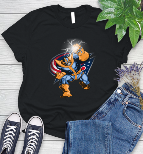 Columbus Blue Jackets NHL Hockey Thanos Avengers Infinity War Marvel Women's T-Shirt