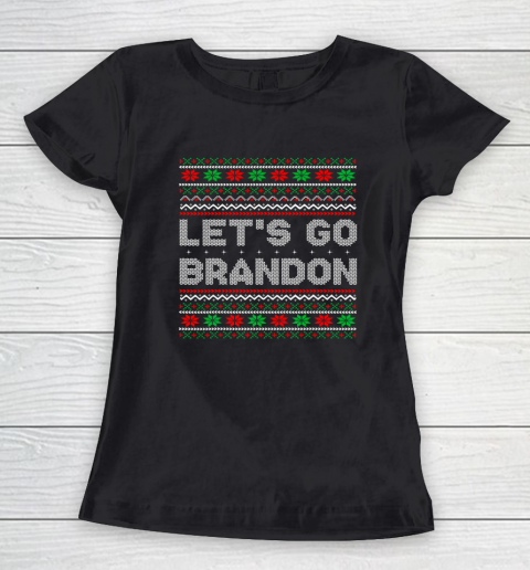 Let's Go Brandon Impeach Biden Liberal Chant Ugly Christmas Women's T-Shirt
