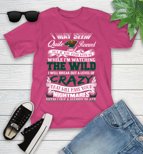 Minnesota Wild NHL Hockey Don't Mess With Me While I'm Watching My Team Youth T-Shirt 11