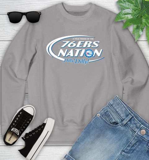 NBA A True Friend Of The Philadelphia 76ers Dilly Dilly Basketball Sports Youth Sweatshirt 3