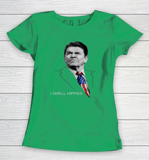 I Smell Hippies Ronald Reagan Conservative Women's T-Shirt 4