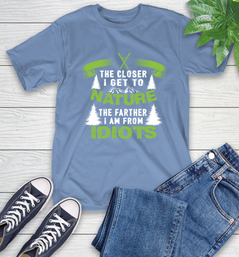 The Closer I Get To Nature The Farther I Am From Idiots Skiing T-Shirt 24