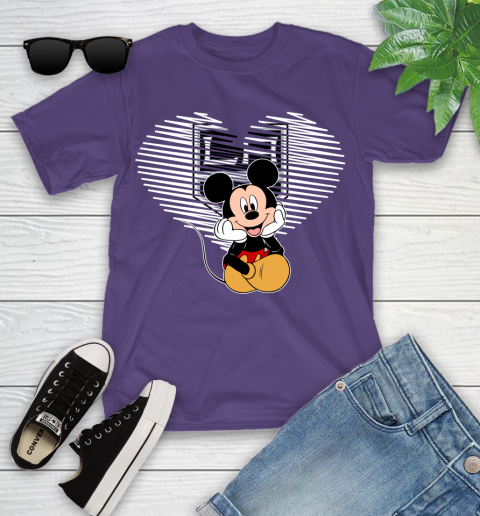 NHL Los Angeles Kings The Heart Mickey Mouse Disney Hockey Youth T-Shirt 3
