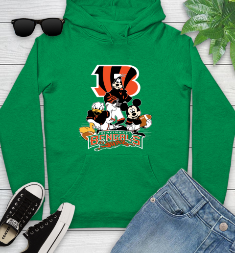 NFL Cincinnati Bengals Mickey Mouse Donald Duck Goofy Football Shirt Youth Hoodie 9