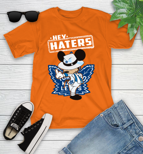 NHL Hey Haters Mickey Hockey Sports Toronto Maple Leafs Youth T-Shirt 9