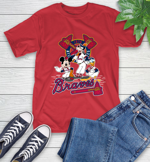 MLB Atlanta Braves Mickey Mouse Donald Duck Goofy Baseball T Shirt T-Shirt 11