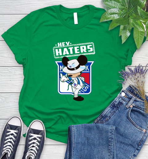 NHL Hey Haters Mickey Hockey Sports New York Rangers Women's T-Shirt 9