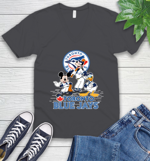 MLB Toronto Blue Jays Mickey Mouse Donald Duck Goofy Baseball T Shirt V-Neck T-Shirt 4