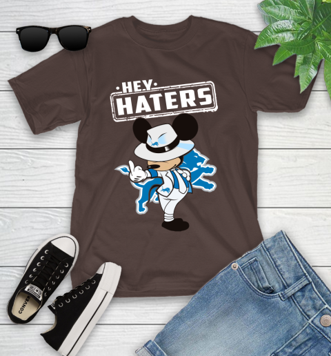 NFL Hey Haters Mickey Football Sports Detroit Lions Youth T-Shirt 7