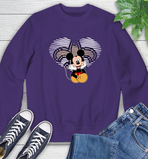 NFL New Orleans Saints The Heart Mickey Mouse Disney Football T Shirt_000 Sweatshirt 4